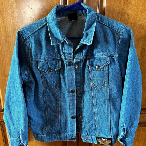 Kids size 12 denim jacket, Harley Davidson - Picture 1 of 7